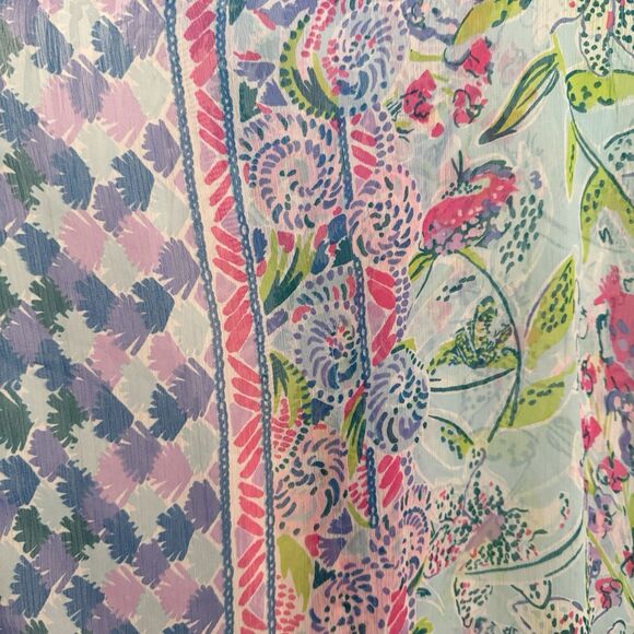 Lilly Pulitzer Womens LARGE Ginette Coverup Bali Blue Sway This Way Swim Coverup - Picture 8 of 9